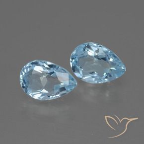 1.79 ctw Blue Topaz Stones, Natural Topaz in Pear Facet Shape for Sale