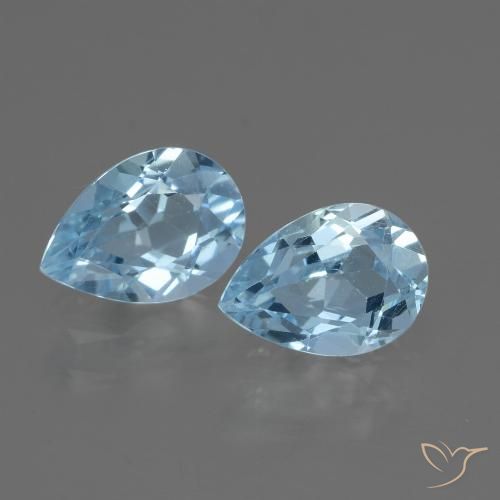 1.76 ct Loose Sky Blue Topaz, 7.2 x 5.1 mm Pear Cut From Brazil, Photo A