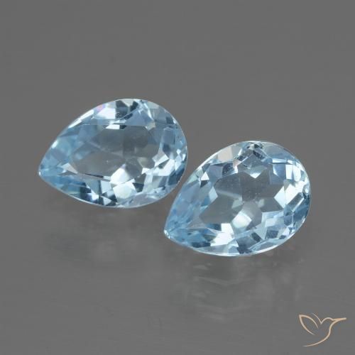 1.79 ct Sky Blue Topaz, 7.1 x 5.1 mm Pear Cut From Brazil, Photo A