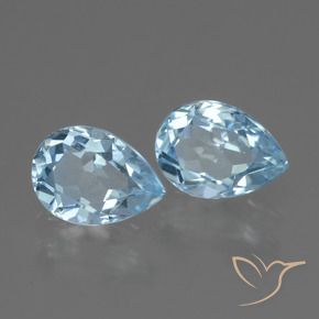 1.79 ctw Blue Topaz Stones, Natural Topaz in Pear Facet Shape for Sale