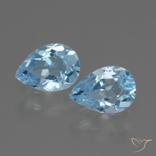 1.71ctw Natural Sky Blue Topaz, Pear Shape, VVS-VS