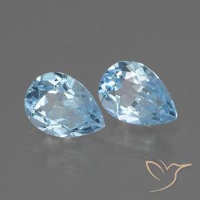 1.71 ctw Blue Topaz Stones, Natural Topaz in Pear Facet Shape for Sale