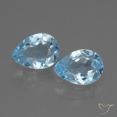 1.50ctw Natural Sky Blue Topaz, Pear Shape, VVS-VS