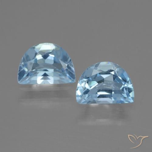 6,9x4,9 mm Paar fancy-schliff Topas - Gewicht 1,68 ct gesamt / durchschn. 0,84 ct, Himmerlblau Farbe in VVS-VS Reinheit, natürlicher Edelstein, Mohs-Härte 8 Geeignet für den täglichen Gebrauch im Schmuck, Symbolisiert gute Gesundheit, Photo A