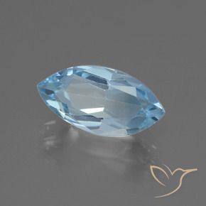 2.56 ct Blue Topaz Stone, Natural Topaz in Marquise Facet Shape for Sale
