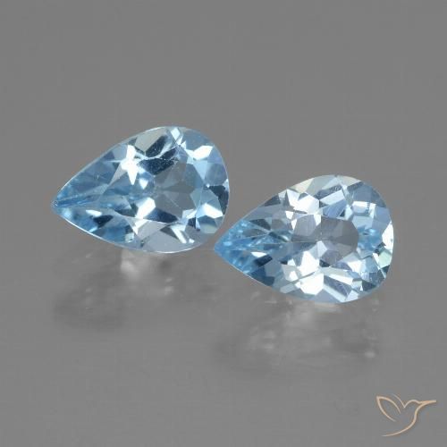 Swiss Blue Topaz Gem - 0.8ct Pear Facet (ID: 433192)