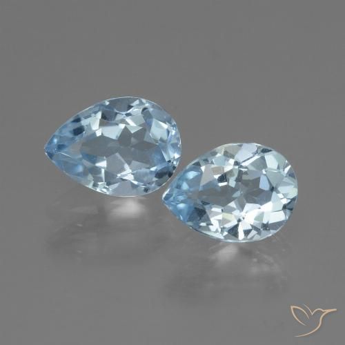 1.67ctw Natural Sky Blue Topaz, Pear Shape, VVS-VS