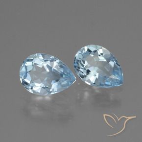 1.67 ctw Blue Topaz Stones, Natural Topaz in Pear Facet Shape for Sale