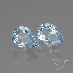 1.67 ctw Blue Topaz Stones, Natural Topaz in Pear Facet Shape for Sale