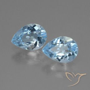 1.80 ctw Blue Topaz Stones, Natural Topaz in Pear Facet Shape for Sale
