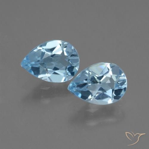 1.60ctw Natural Sky Blue Topaz, Pear Shape, VVS-VS