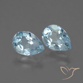 1.64 ctw Blue Topaz Stones, Natural Topaz in Pear Facet Shape for Sale