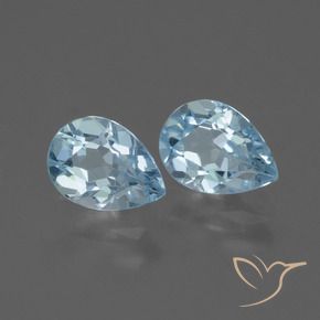 1.69 ctw Blue Topaz Stones, Natural Topaz in Pear Facet Shape for Sale