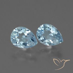 1.70 ctw Blue Topaz Stones, Natural Topaz in Pear Facet Shape for Sale