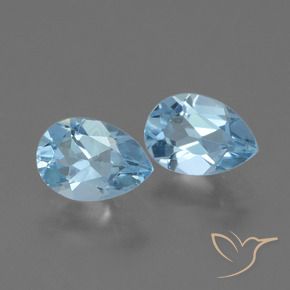 1.58 ctw Blue Topaz Stones, Natural Topaz in Pear Facet Shape for Sale