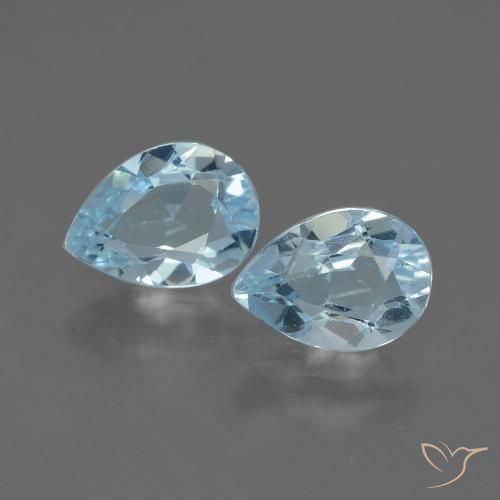 1.72ctw Natural Sky Blue Topaz, Pear Shape, VVS-VS