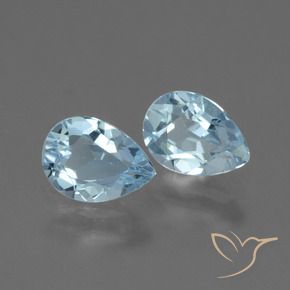 1.72 ctw Blue Topaz Stones, Natural Topaz in Pear Facet Shape for Sale