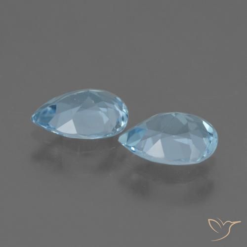 Topaz Gemstones in 7.2 x 5.2 mm Size for Sale, Topaz Stones in Sky Blue Color