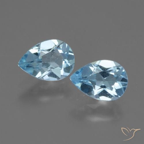 1.65ctw Natural Sky Blue Topaz, Pear Shape, VVS-VS