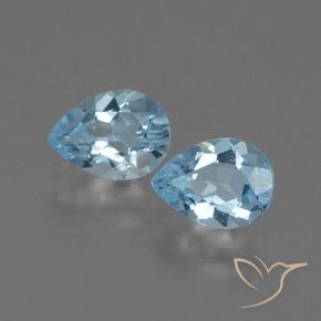 1.49 ctw Blue Topaz Stones, Natural Topaz in Pear Facet Shape for Sale