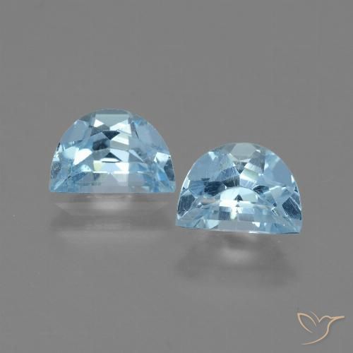 2.05 ct Loose Sky Blue Topaz, 7.3 x 4.9 mm Odd Shaped From Brazil, Photo A
