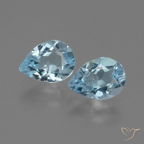 1.75ctw Natural Sky Blue Topaz, Pear Shape, VVS-VS