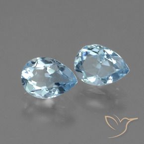 1.61 ctw Blue Topaz Stones, Natural Topaz in Pear Facet Shape for Sale