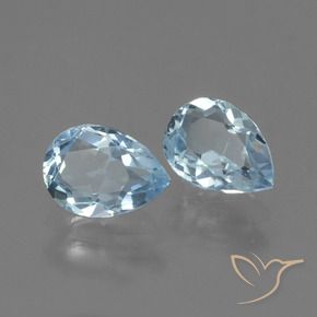 1.69 ctw Blue Topaz Stones, Natural Topaz in Pear Facet Shape for Sale