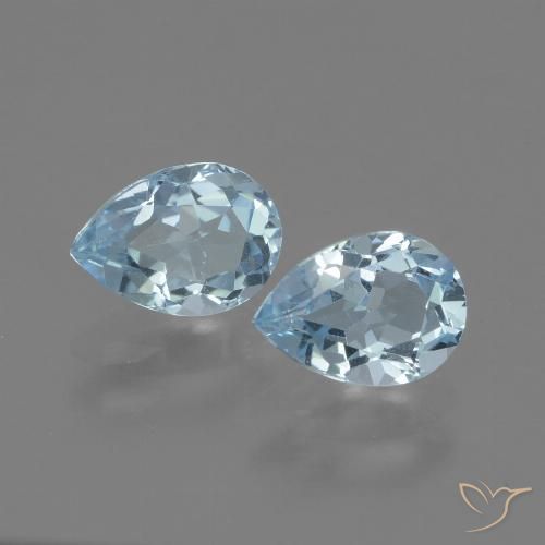 1.63 ct Loose Sky Blue Topaz, 7 x 5 mm Pear Cut From Brazil, Photo A
