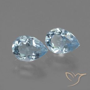 1.63 ctw Blue Topaz Stones, Natural Topaz in Pear Facet Shape for Sale