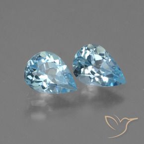 1.51 ctw Blue Topaz Stones, Natural Topaz in Pear Facet Shape for Sale