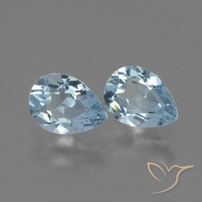 1.71 ctw Blue Topaz Stones, Natural Topaz in Pear Facet Shape for Sale