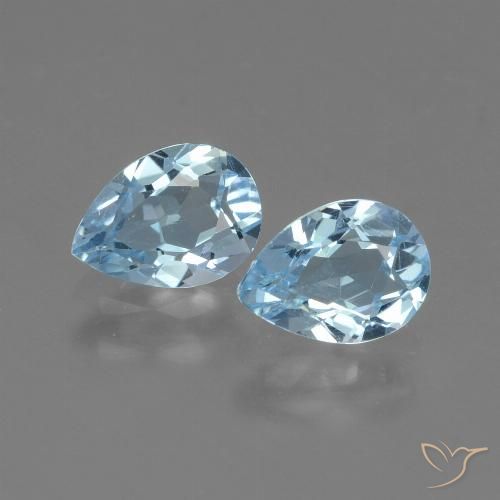 1.65 ct Sky Blue Topaz, 7 x 5.1 mm Pear Cut From Brazil, Photo A