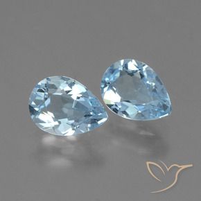 1.65 ctw Blue Topaz Stones, Natural Topaz in Pear Facet Shape for Sale