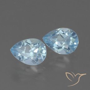 1.70 ctw Blue Topaz Stones, Natural Topaz in Pear Facet Shape for Sale