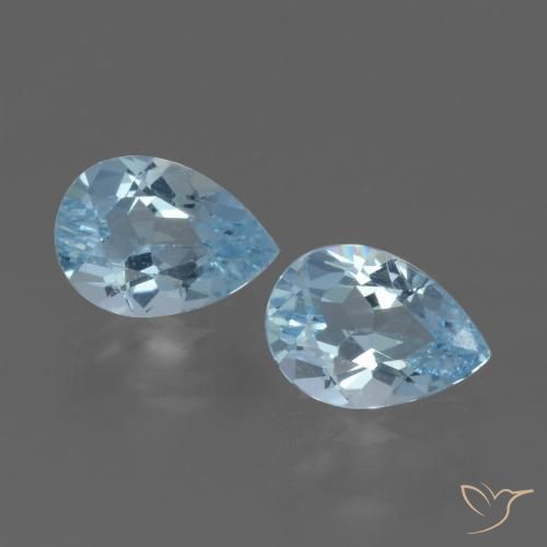 1.66 ct Sky Blue Topaz, 7.1 x 5.1 mm Pear Cut From Brazil, Photo A
