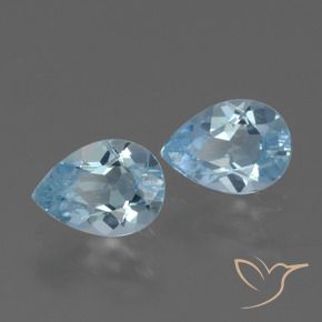 1.66 ctw Blue Topaz Stones, Natural Topaz in Pear Facet Shape for Sale