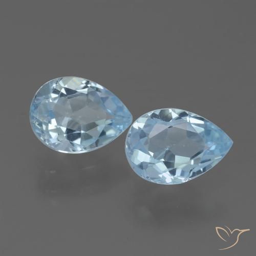 1.58 ct Loose Sky Blue Topaz, 6.9 x 5.1 mm Pear Cut From Brazil, Photo A