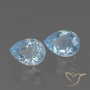 1.58 ctw Blue Topaz Stones, Natural Topaz in Pear Facet Shape for Sale