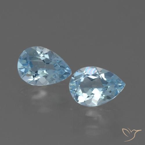 1.58ctw Natural Sky Blue Topaz, Pear Shape, VVS-VS