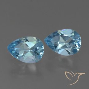1.77 ctw Blue Topaz Stones, Natural Topaz in Pear Facet Shape for Sale
