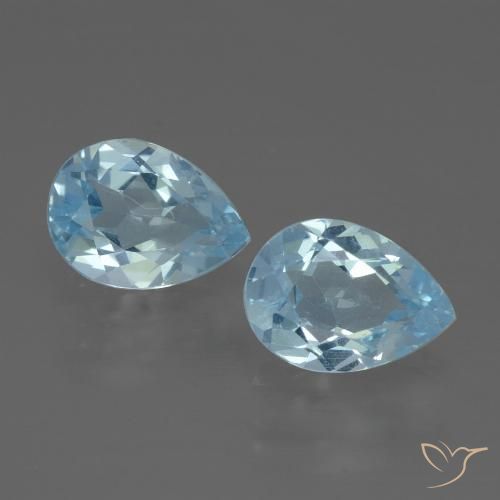 1.72ctw Natural Sky Blue Topaz, Pear Shape, VVS-VS