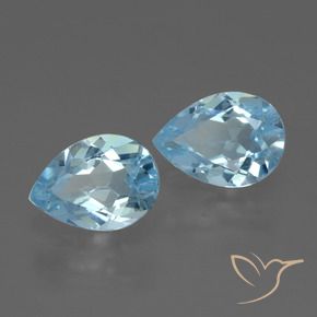 1.72 ctw Blue Topaz Stones, Natural Topaz in Pear Facet Shape for Sale