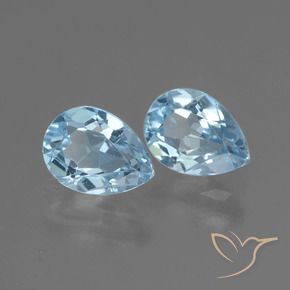 1.79 ctw Blue Topaz Stones, Natural Topaz in Pear Facet Shape for Sale