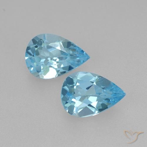 1.55ctw Natural Swiss Blue Topaz, Pear Shape, VVS-VS