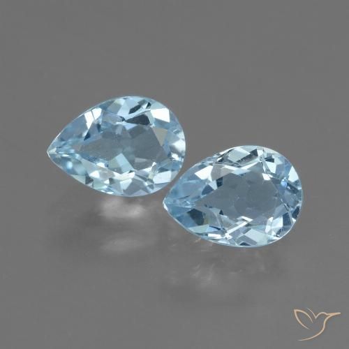 1.67 ct Loose Sky Blue Topaz, 7.1 x 5.1 mm Pear Cut From Brazil, Photo A