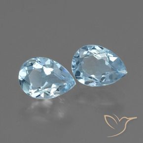 1.67 ctw Blue Topaz Stones, Natural Topaz in Pear Facet Shape for Sale