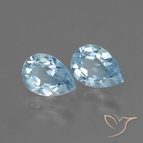 1.69 ctw Blue Topaz Stones, Natural Topaz in Pear Facet Shape for Sale
