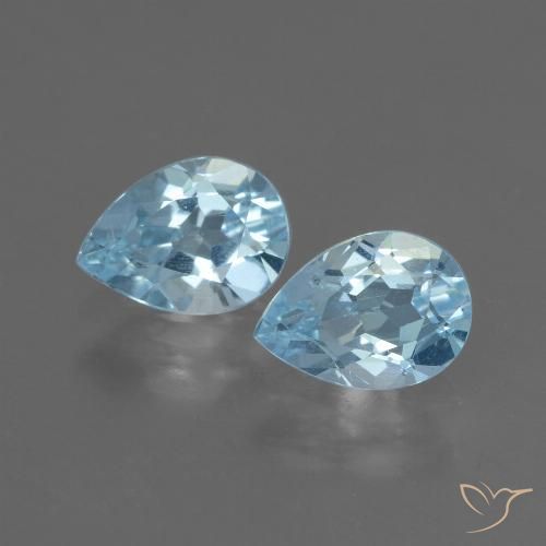 1.66 ct Loose Sky Blue Topaz, 7.1 x 5.1 mm Pear Cut From Brazil, Photo A