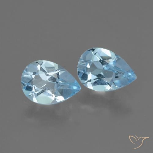 1.49 ct Sky Blue Topaz, 7.1 x 5.1 mm Pear Cut From Brazil, Photo A
